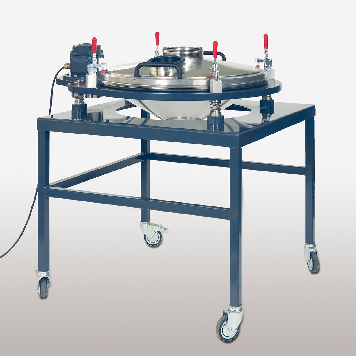 Kontrollsiebmaschine PERFLUX 801 zum Entfernen von Fremdstoffen und auf fahrbarem Untergestell
